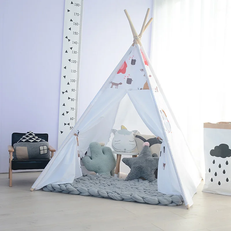 Хлопок креп палатка вигвам для детей ребенок Типи детская комната Wigwam игровой