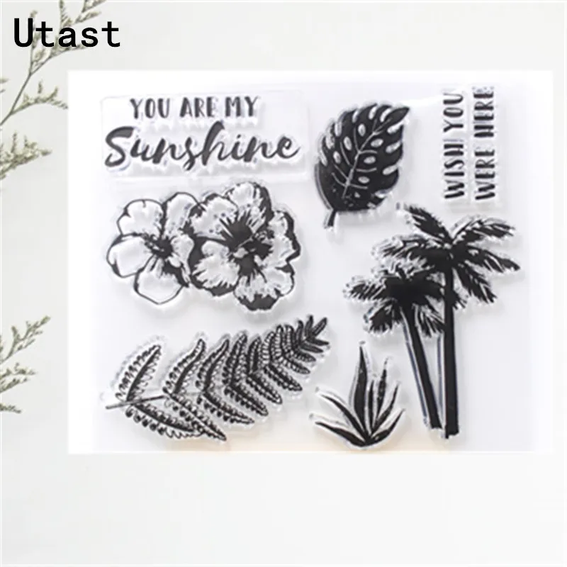 Sunshine Flower Leaves прозрачные силиконовые штампы/прозрачный резиновый штамп для