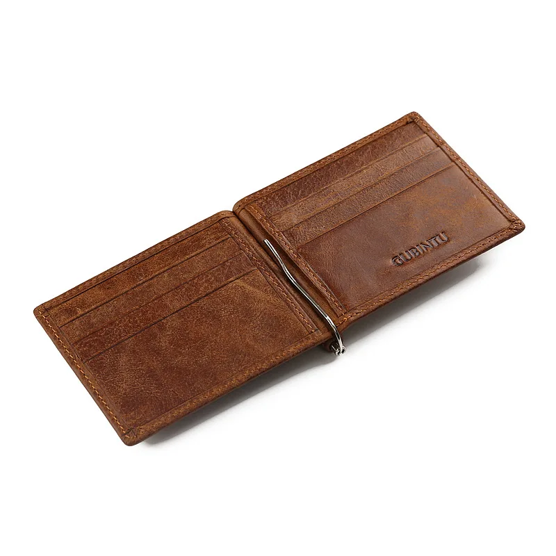 100% коровьей карты бумажник тонкий кошелек с мощным зажим для денег Практические