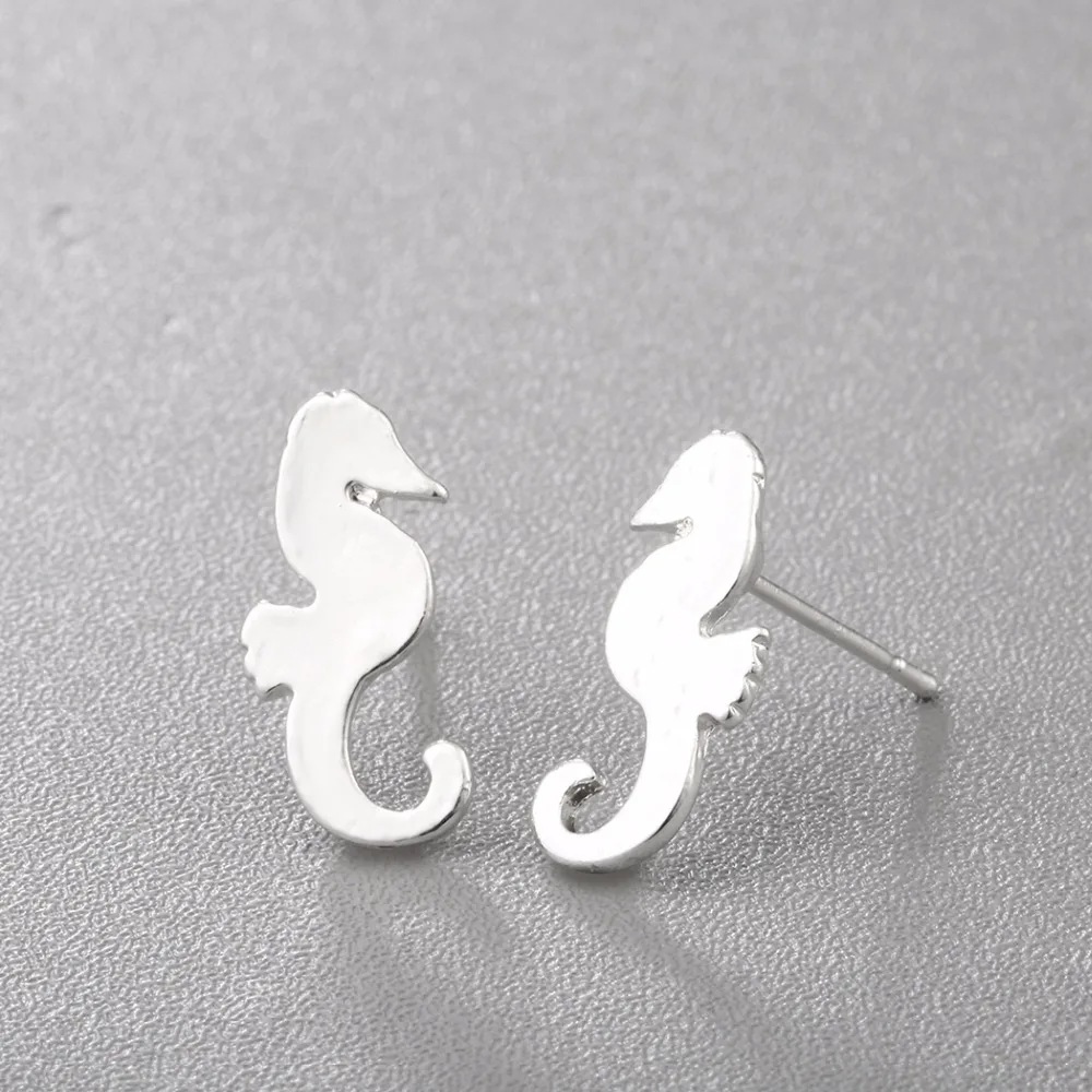 Kinitial женские серьги модные персонализированные морские в форме лошадей Летающая