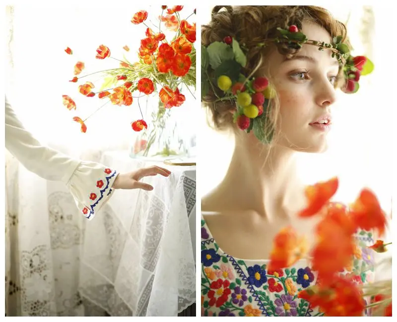 Женское зимнее шерстяное платье LYNETTE'S с оригинальным дизайном цветочной