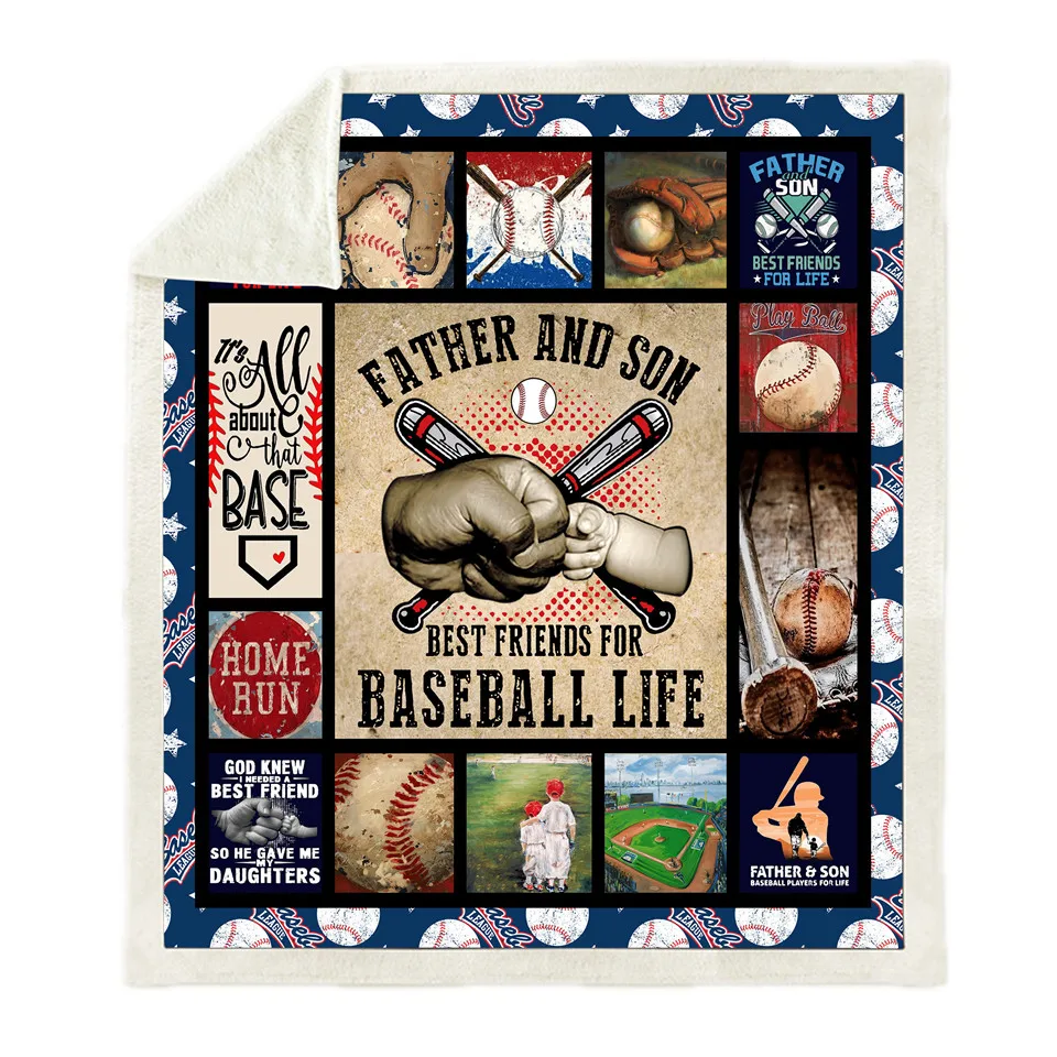 Мягкое Флисовое одеяло для бейсбола постельное белье дивана Прямая