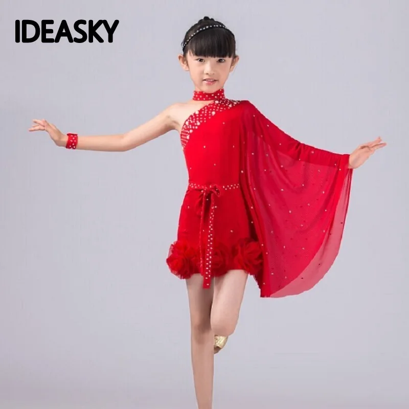 Детские костюмы для танца Румба платья латиноамериканских танцев конкурсов