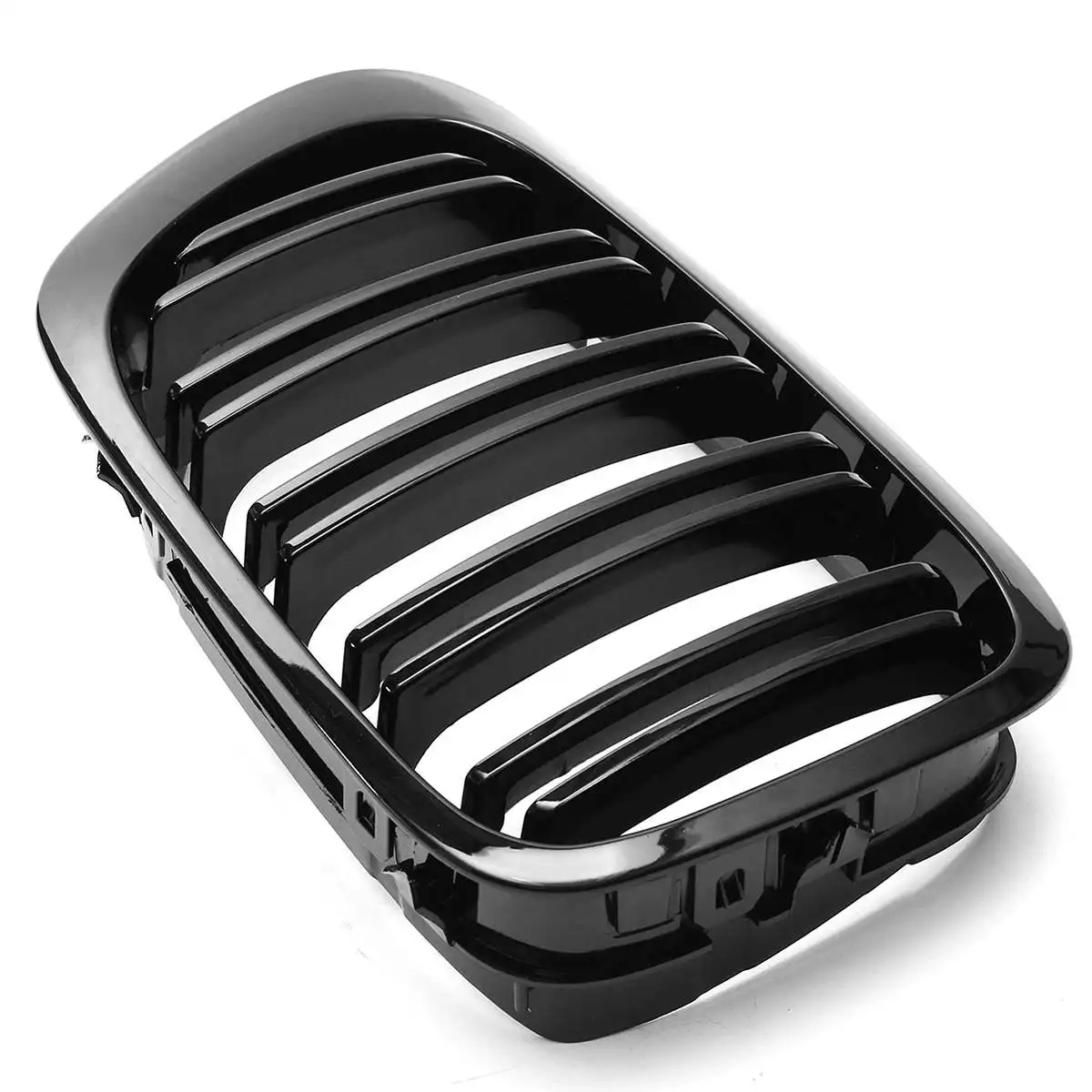 Автомобильный почечный гриль передний бампер 2 Slat Line черный глянец гоночный для