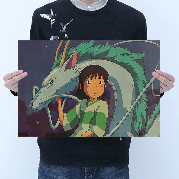 Винтажный постер Hayao Miyazaki Totoro из крафт бумаги в стиле ретро постеры японского