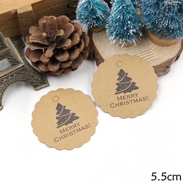 Kraft Gear Tree 50 шт. многотипные Рождественские серии крафт-бумажные бирки DIY детские подарочные этикетки для рукоделия для рождественской вечеринки - Цвет: Kraft Gear Tree