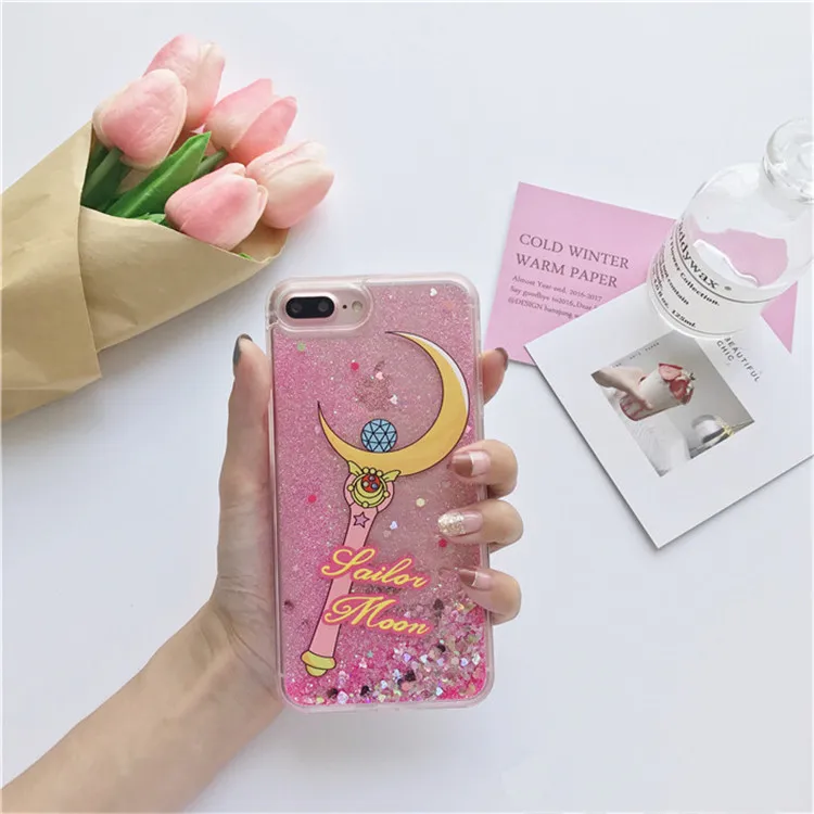 Чехол с принтом &quotСейлор Мун&quot для iPhone 7 Прозрачный блестящий чехол Plus телефона 8