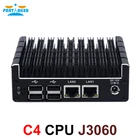 Мини-ПК без вентилятора, поддержка AES-NI брандмауэра PFsense Intel Celeron J3060 J3160 с 4 * LAN 1 * COM 2 * HDMI 2 * USB3.0 win 7 Linux