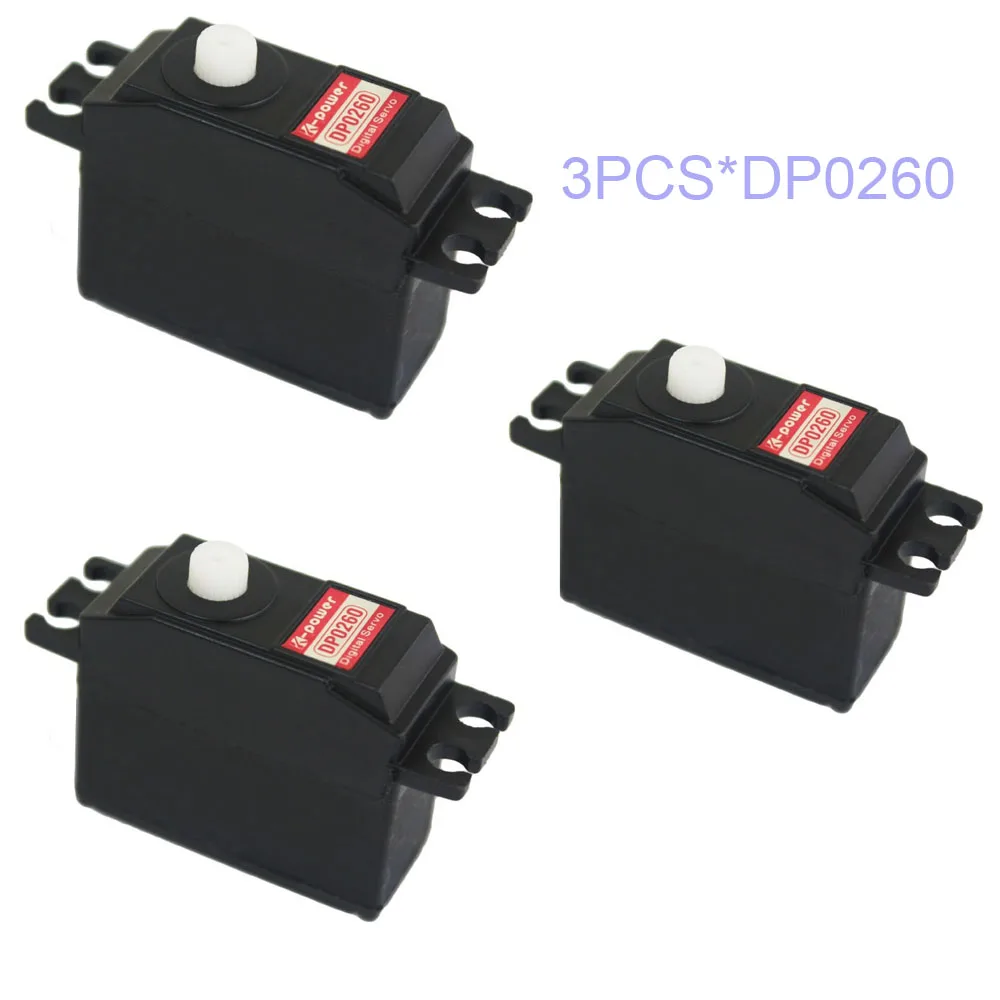 

3 шт. K-power DP0260 3,5 кг Цифровой пластиковый Шестеренчатый двигатель постоянного тока Микро Мини 26g RC Хобби сервопривод для установки автомобиля...