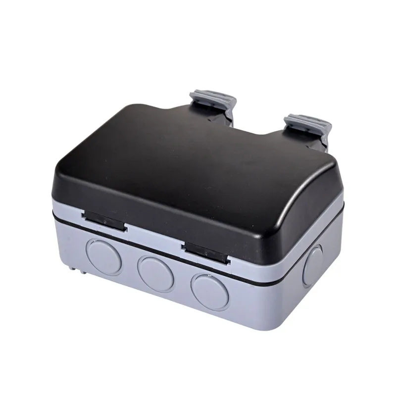 

IP66 AC 110~250V Dual UK Standard Electrical Power Sockets Grounded Plug Outlets Weatherproof Waterproof Outdoor Wall Outlet