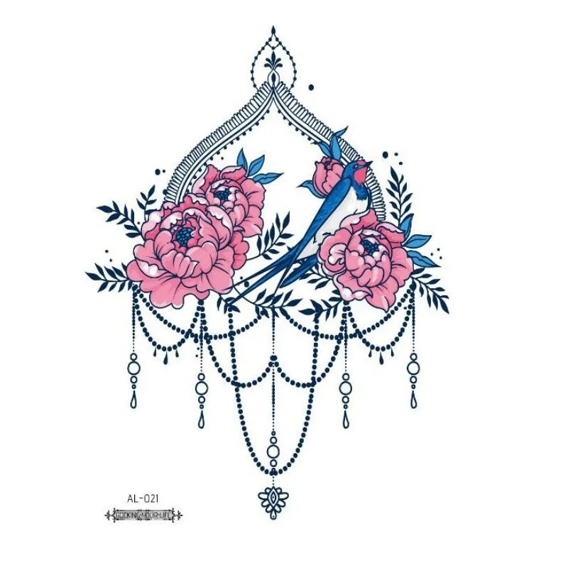 Водостойкие временные украшения для талии венок цветы наклейка с татуировкой