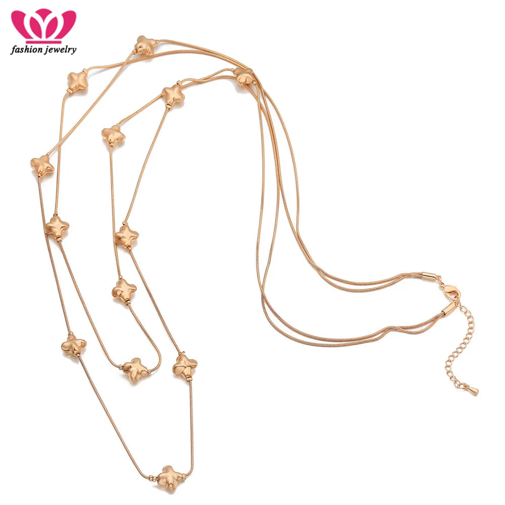 

Fashion Beads Pendant Statement Necklace Gold High Quality Jewelry Charm Snake Necklaces For Women Sweater Long Chain Bijoux