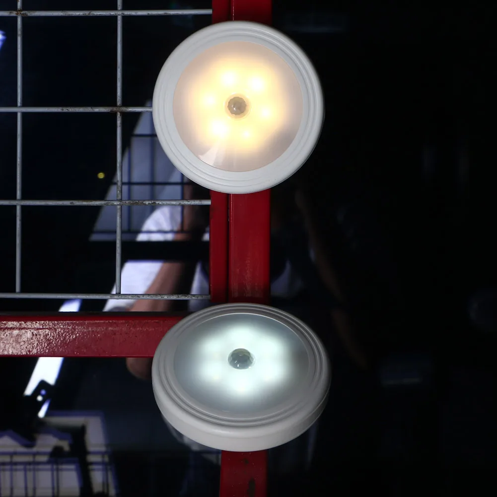 Круглый 6LED USB Светодиодная лампа перезаряжаемая Авто Вкл/Выкл PIR датчик