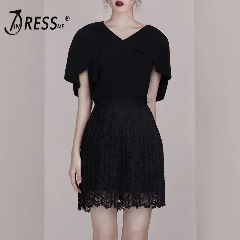 INDRESSME 2019 новые сексуальные топы с короткими рукавами и v образным вырезом
