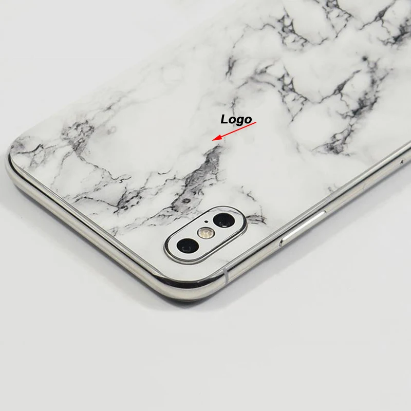 Мраморное волокно Декор задняя пленка для Apple IPhone X мобильного телефона защитный