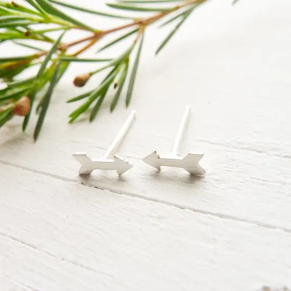 10Pair tiny simple cupid arrow stud earring bows arrows Stud Earrings Geometric triangle chevron | Украшения и аксессуары