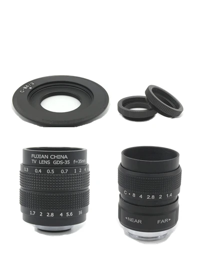 Объектив для ТВ и видеосъемки 2 в 1 25 мм f1 4/35 7 + C крепление Panasonic Micro m4/3 G7 GF7K GX7 GM5 GM1 GM4