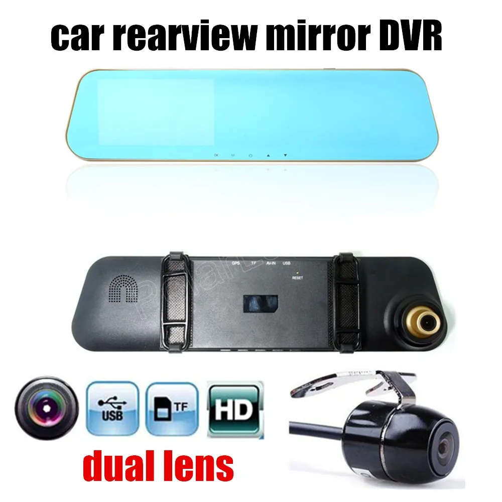 Зеркало заднего вида с диагональю 4 3 дюйма|car rearview mirror dvr|dual lensrearview dvr |