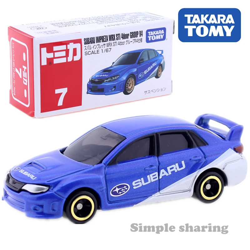 TAKARA TOMY TOMICA No.7 SUBARU IMPREZA WRX STI 4 группа дверей R4 форма для спортивного автомобиля 1: 67