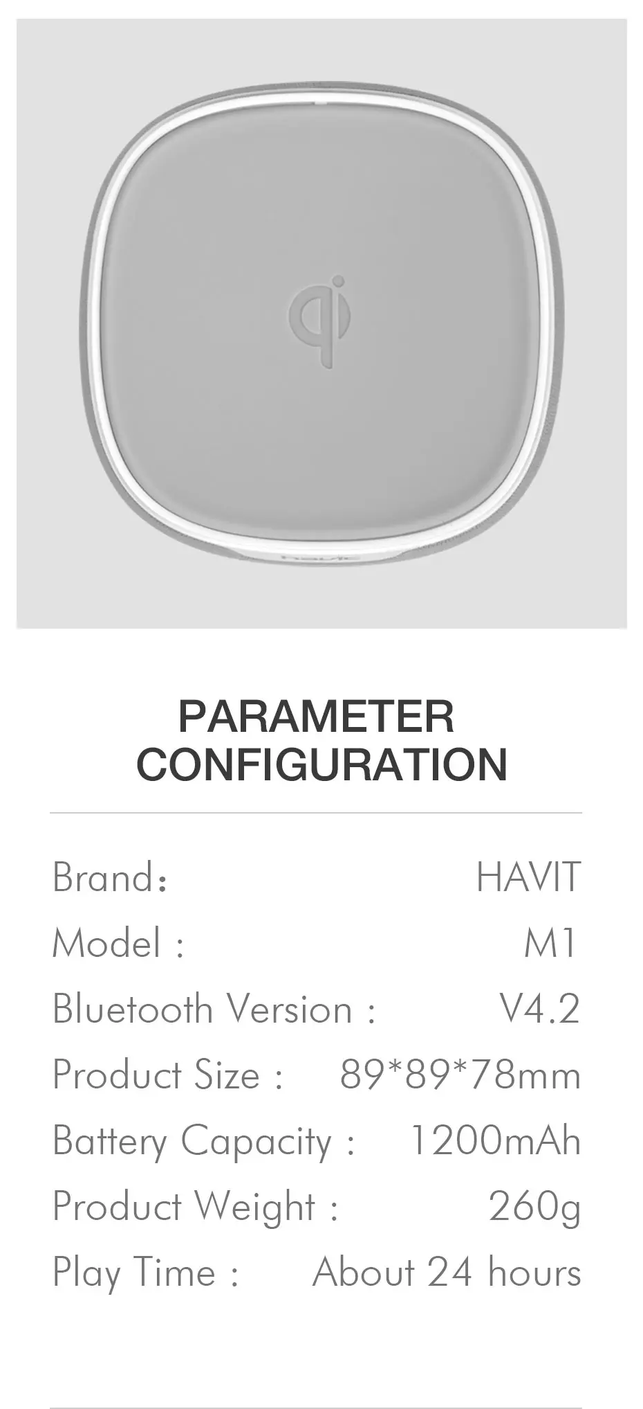 HAVIT-M1 Bluetooth Динамик Беспроводной Зарядное устройство бас Динамик с Qi зарядного устройства Функция для IPhone X/8/8 P samsung Xiaomi Nokia