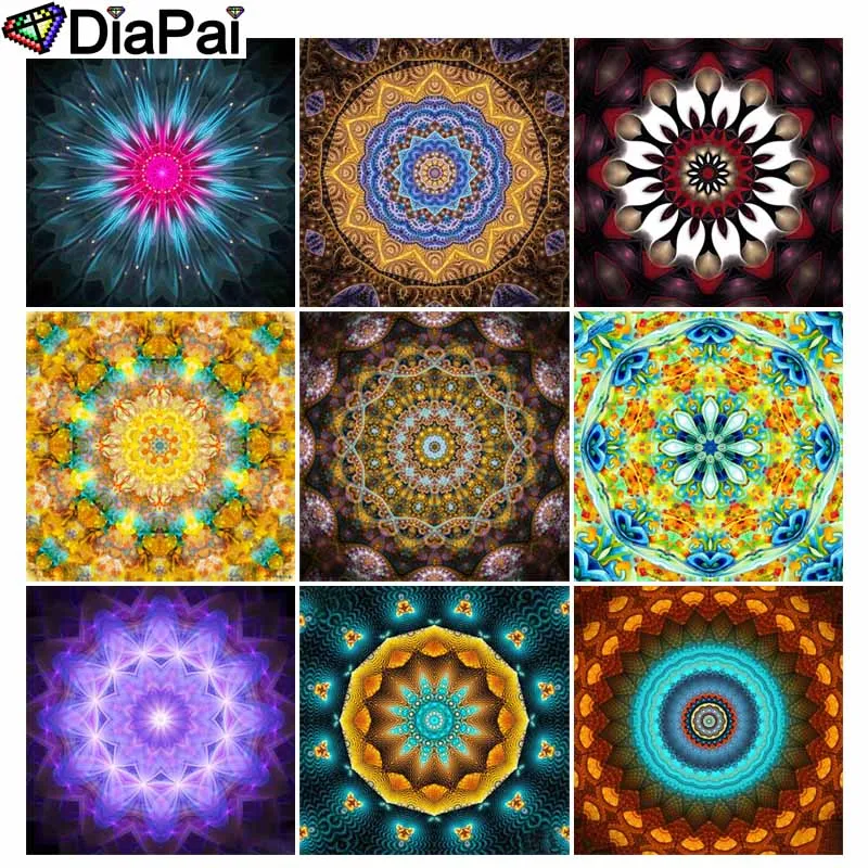 

DIAPAI Diamond Painting 5D DIY Full Square/Round Drill "Religious Mandala" 3D Embroidery Cross Stitch 5D Decor Gift