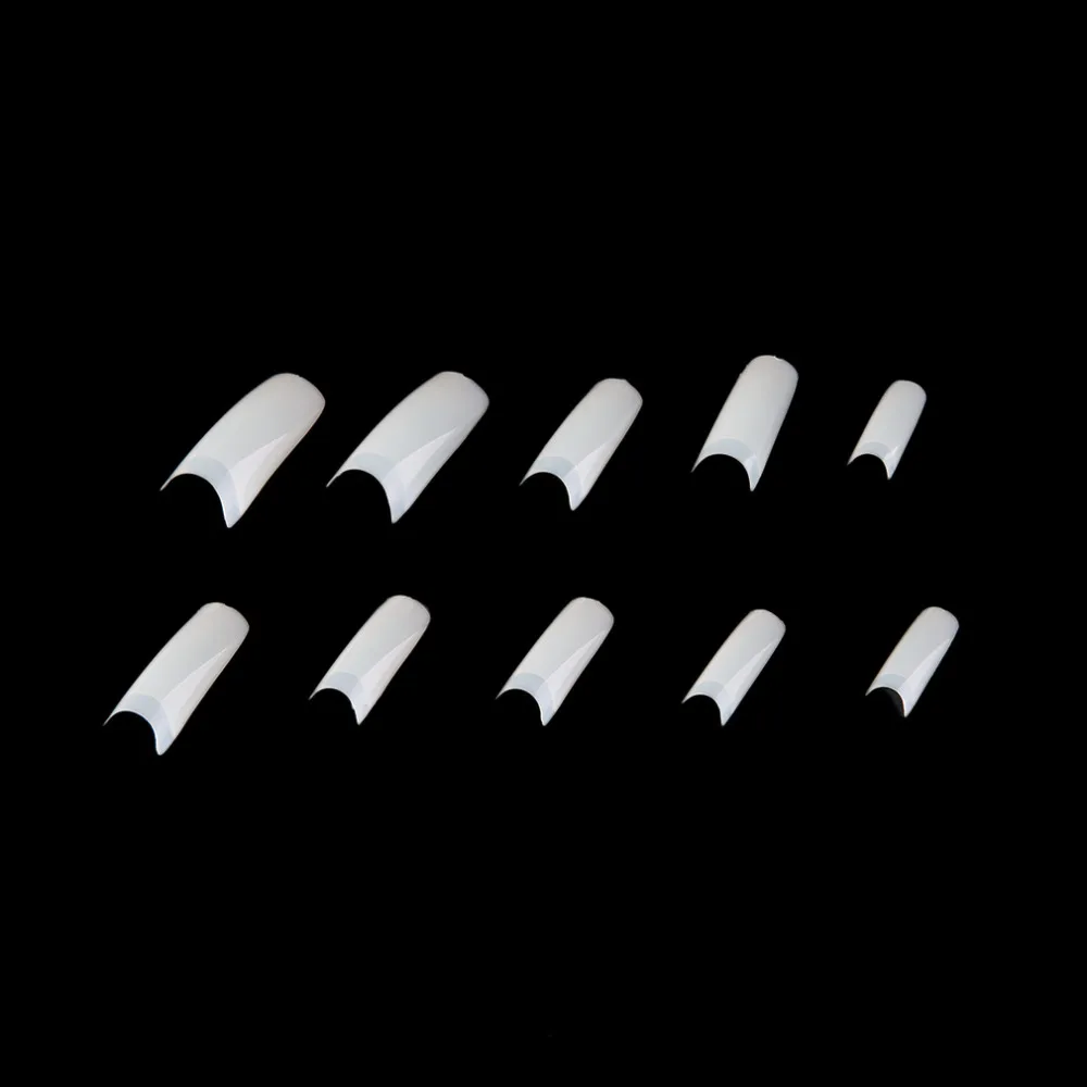 1 коробка/500 шт. Типсы натурального цвета полуобложка искусственные французские