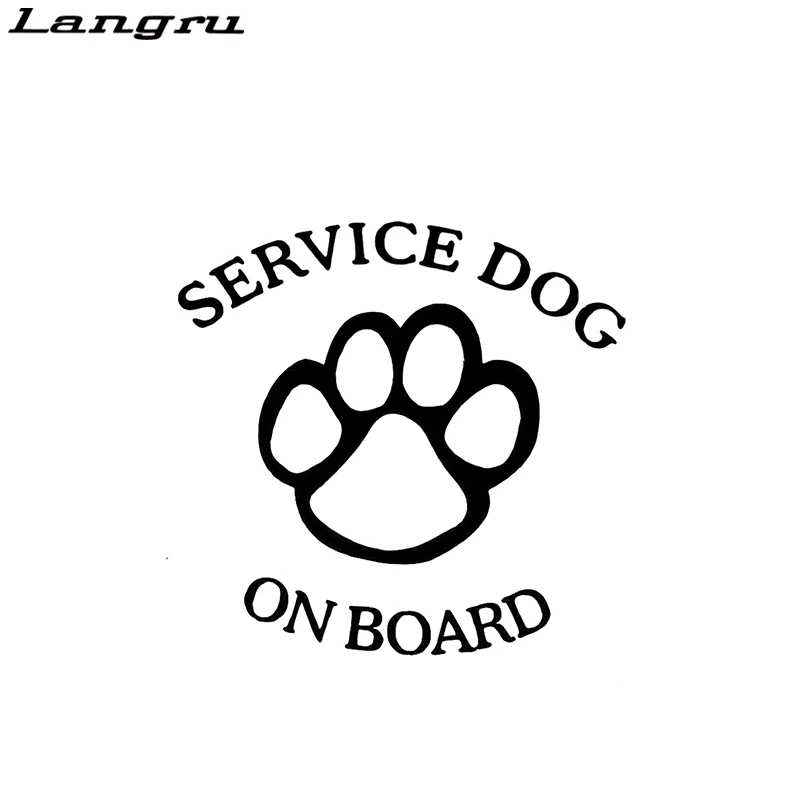 Langru Service Dog On Board модная Автомобильная Наклейка Виниловая наклейка автомобильный