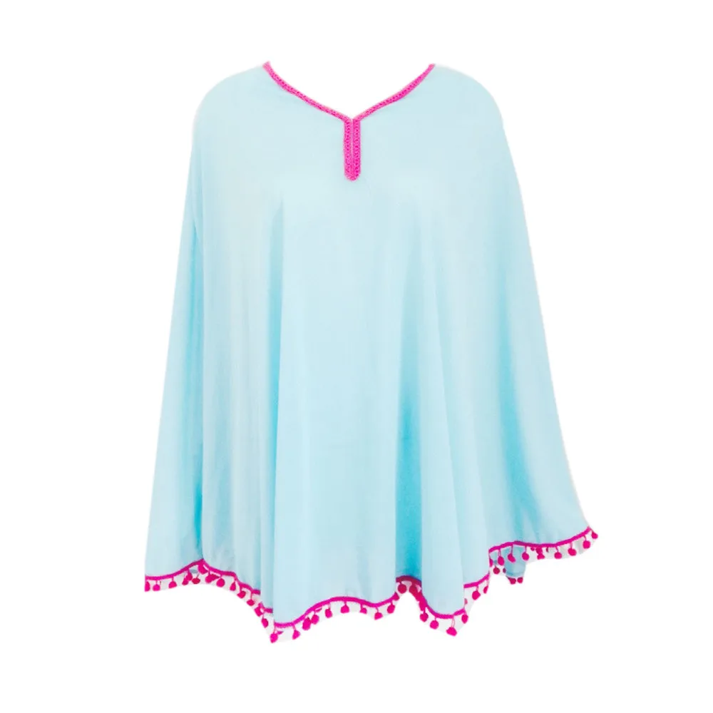 Сексуальное женское бикини, накидка, шифон, длинный рукав, купальник, Пляжное купальное платье, кружевное, маленькое, для волос, Бальное, пляжная юбка, с кисточками, блузка A3066