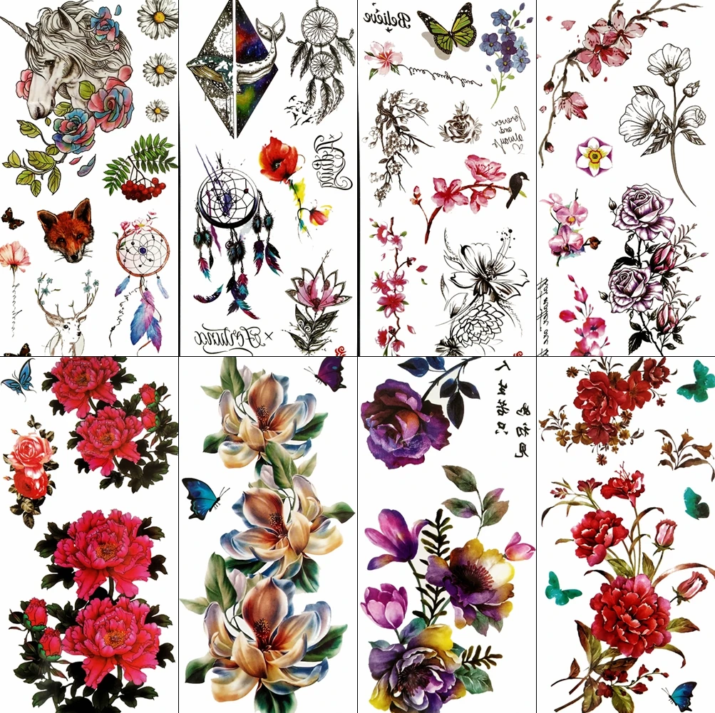 Красивые водостойкие Временные татуировки для привлекательных женщин большие