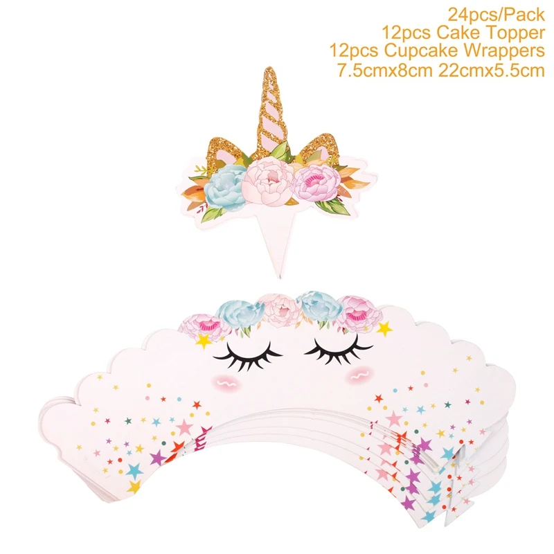 12pcs Cake QIFU Подарочный мешочек Единорог бумажные сумки с ручками Крафт бумажный мешок подарочная сумка попкорн коробка Свадебная коробочка для сладостей единорог украшение для вечеринки - Цвет: 12pcs Cake