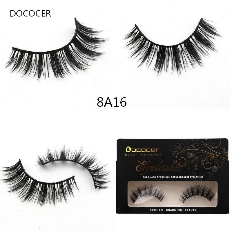 

Popular Eyelashes 1 Pairs Soft Cross Thick False Eyelashes Fake Eye Lashes Natural Handmade Makeup Tools Charming