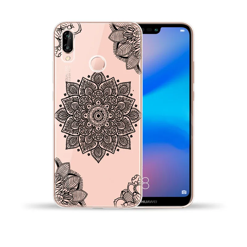 Пикантные черные Цветочные Мягкие TPU чехол для huawei P8 P9 P10 P20 P30 Lite Pro Y5 II Y6 y3 Y7 Y9 2017
