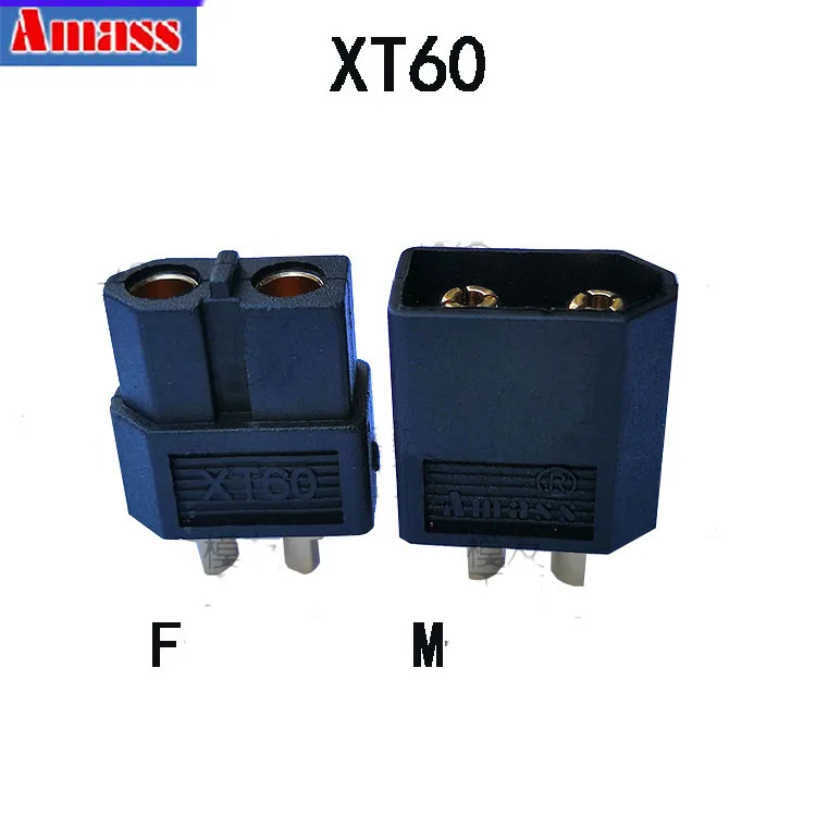 20 пар Amass XT60 штекер позолоченный Мужской Женский Разъем черный/желтый заглушки