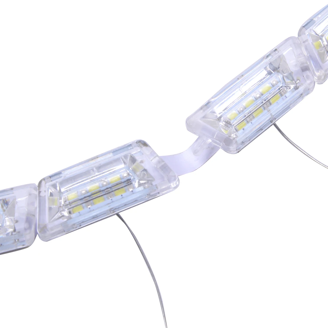 

DWCX 12V Car Headlight Tear Eye Dual Color 16 LED DRL Flexible Strip Light Turn Signal Lamp Sequential Dynamic