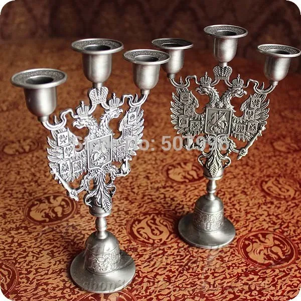 Россия Винтаж мусс 3 руки оловянный подсвечник настольные подсвечники украшения