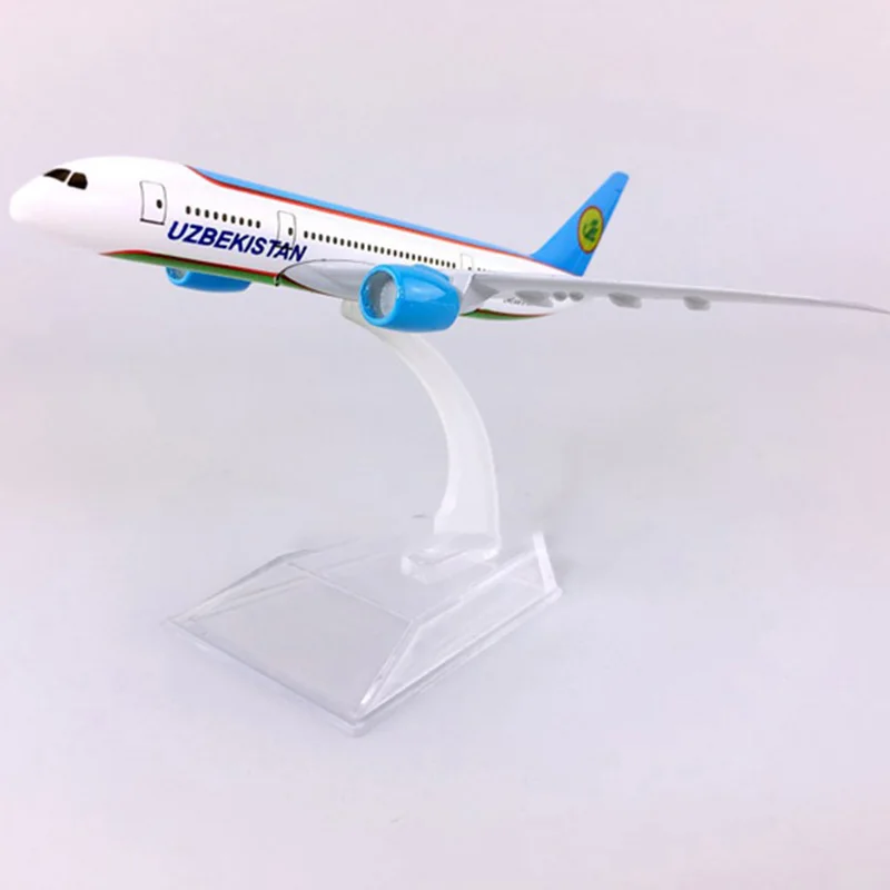 14 см 1:400 весы Boeing B787-800 Узбекистан Airlines W база Airbus металлического сплава самолет Airways Коллекционная дисплей Модель