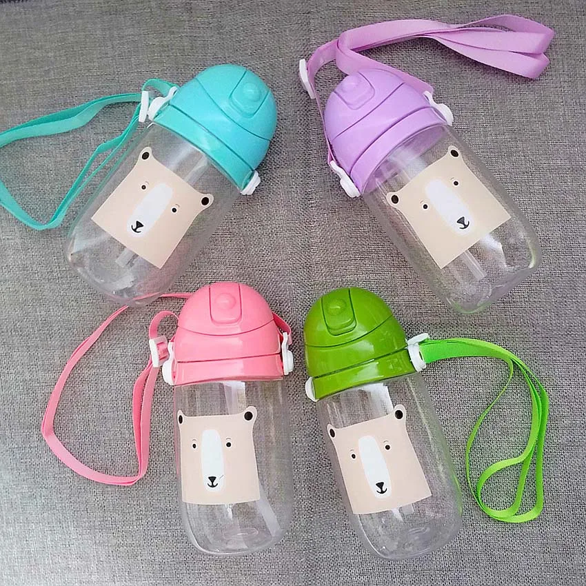 360 мл мультяшная соломинка для воды с ремешком пищевой пластик улицы My Drink Kids Chidren