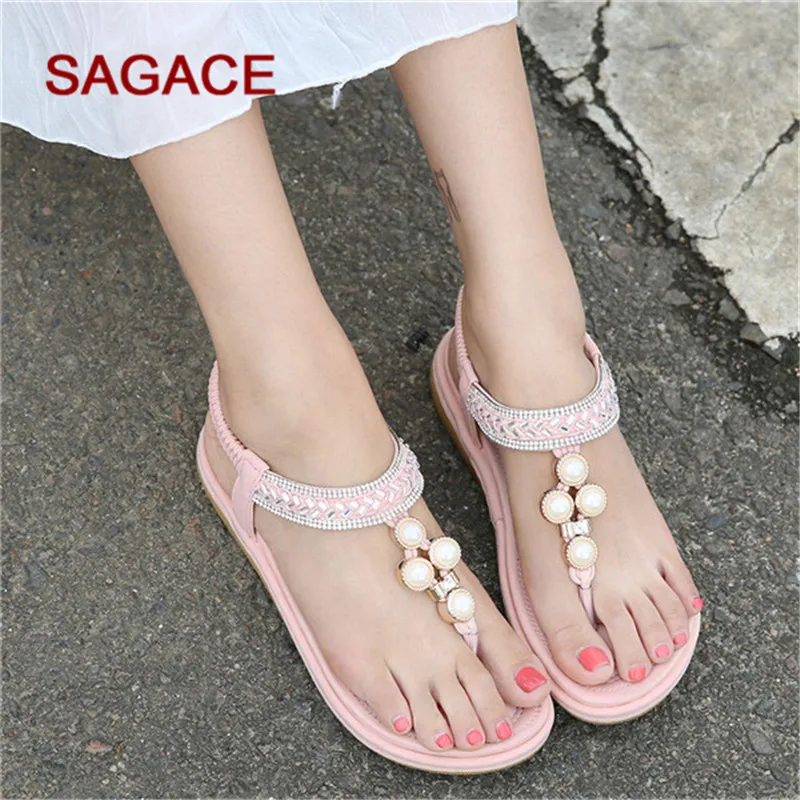 Женская обувь в богемном стиле SAGACE плетеные сандалии на плоской подошве с