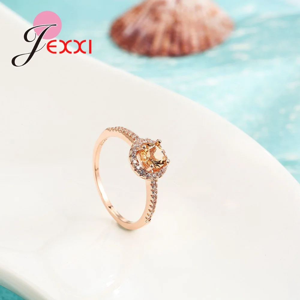 Fashion Trendy Rose Gold Finger Ring Anel Fine Female Party Jewelry Micro Pave Crystal Size 6-10 Wholesale Free Shipping | Украшения и