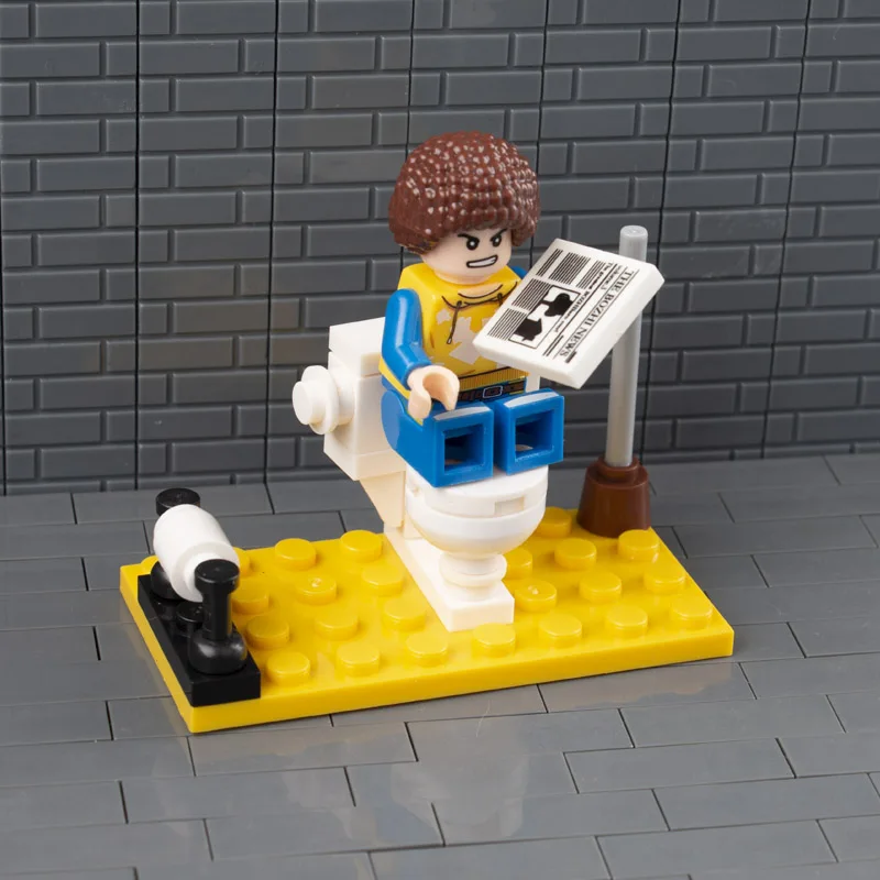 Сад Город кубики Moc образовательные строительные блоки туалет ванная комната туалет Лоо ролл плунжера болотная щетка DIY фигурки мини-аксессуары C027