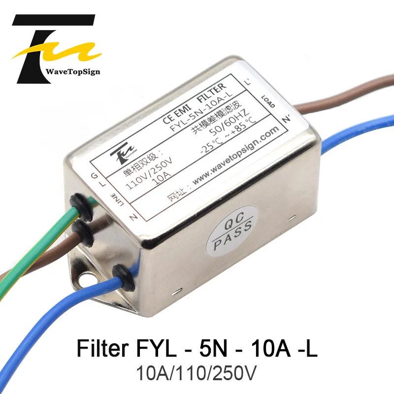 WaveTopSign свинцовый фильтр FYL-5N-03A-L FYL-5N-10A-L тока 03A 10A напряжение 110В/250В |