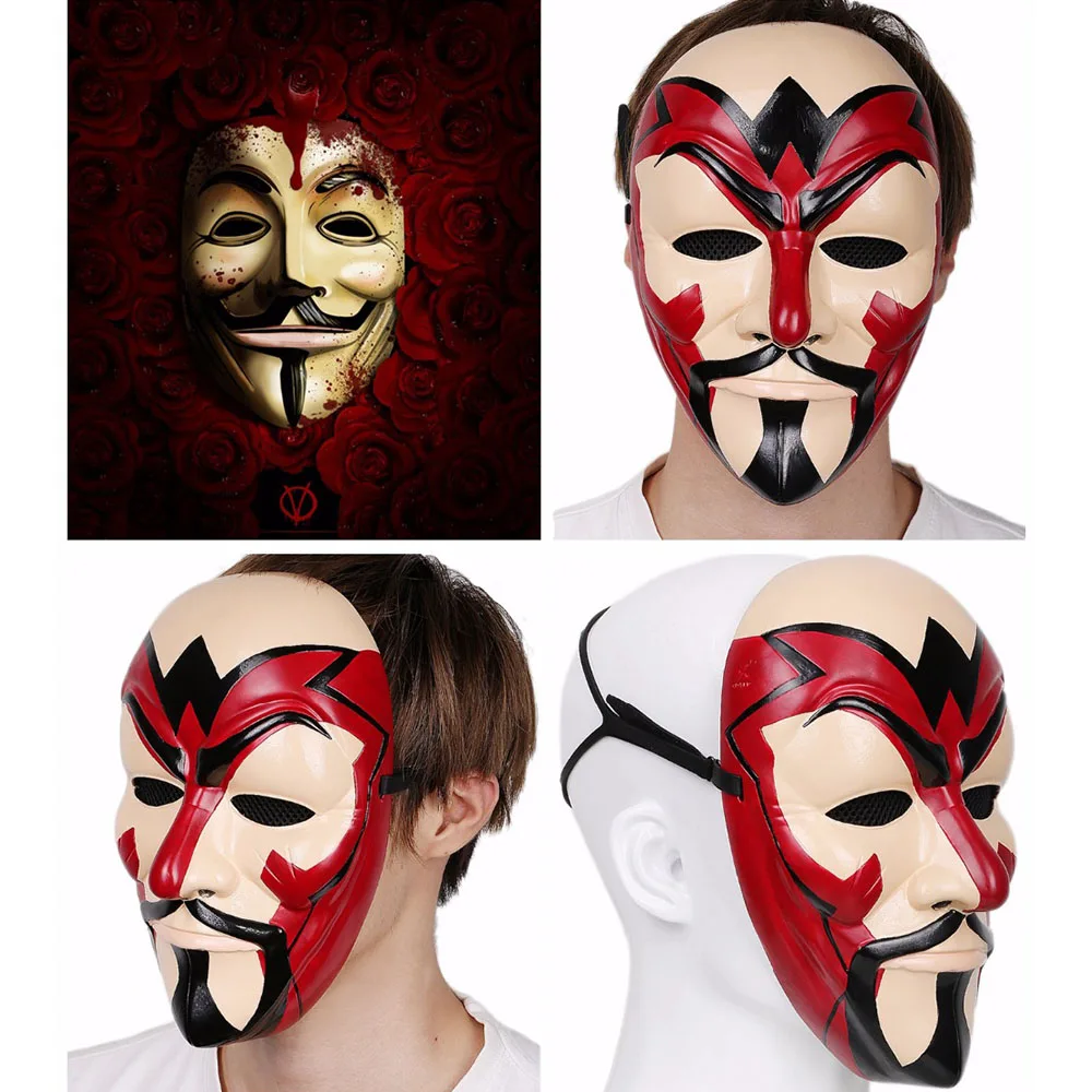 XCOSER New Style V Vendetta Mask Resin Half Head Adjustable Rubber Band Cosplay Masks Costume Accessories For Halloween Party |