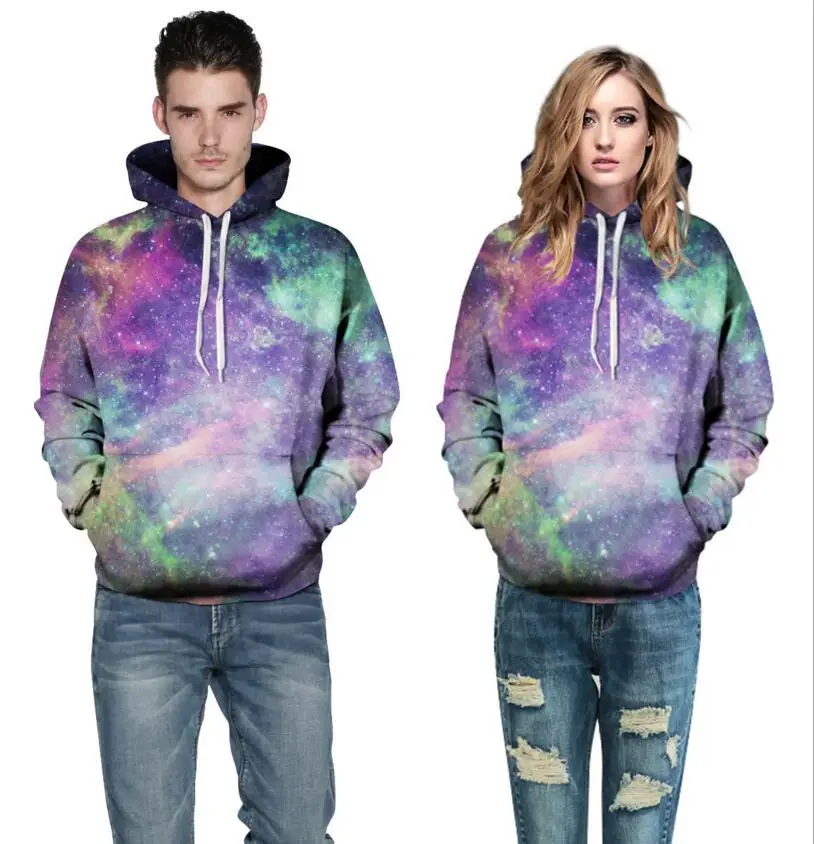 

3D Space Printing Hoodies Sweatshirts 2018 New Men's Loose Sportswear Hoodies Men Spring Hooded Pullovers Size 3XL