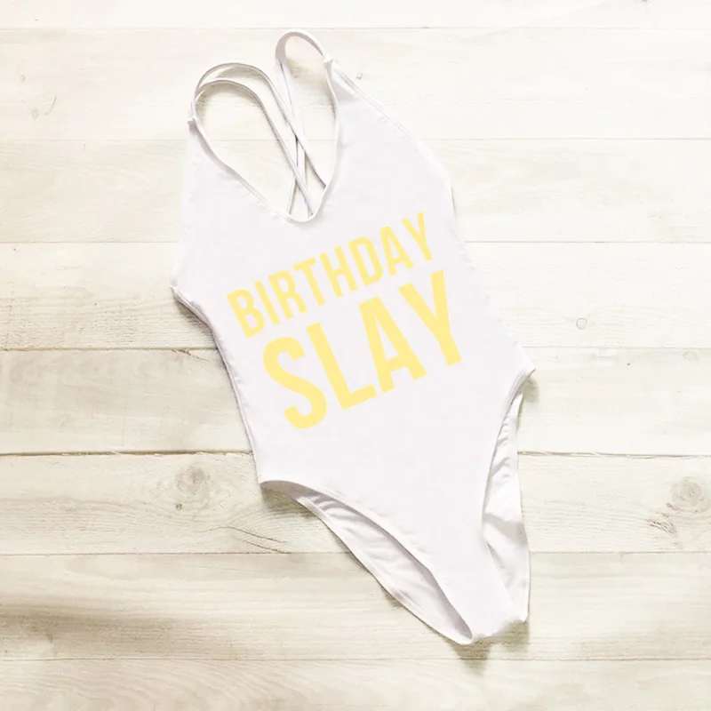 Сплошной купальник на день рождения SLAY Cross Back женский mayo розовый купальный костюм