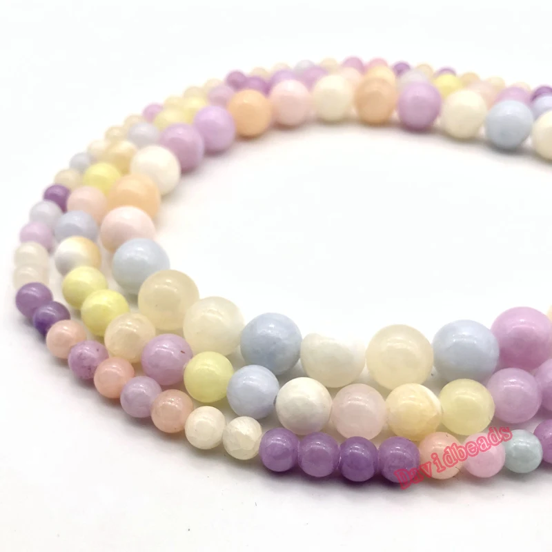 Natural Stone mixed Colorful Chalcedony Beads Round Loose 4mm 6mm 8mm 10mm 12mm For DIY Necklace Bracelet Jewelry Making | Украшения и