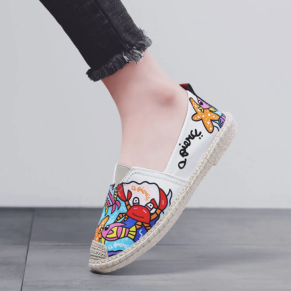 Женская обувь на плоской подошве Повседневная парусиновая без застежки Лоферы