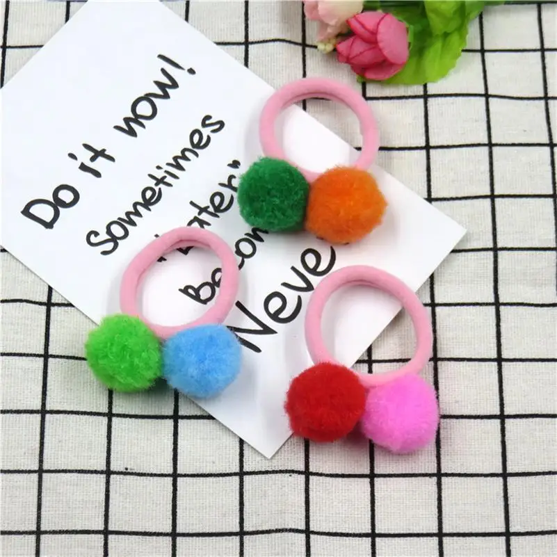 1 шт. резинки для волос с короткими шариками девочек ручная работа повязка на