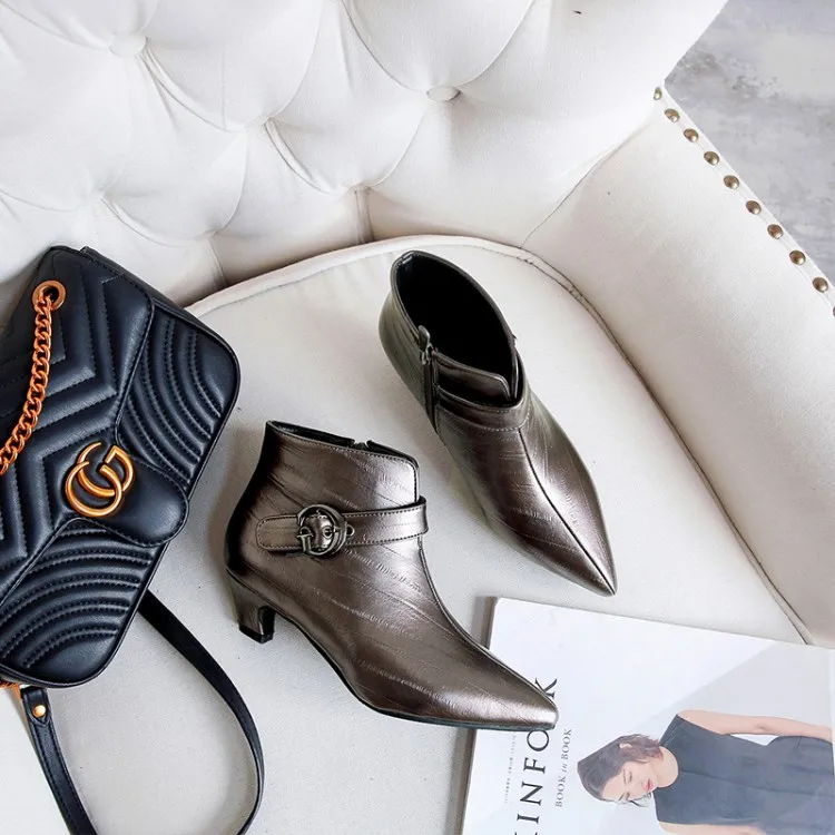 Большие размеры 9 10 11 15 женские ботинки ботильоны для женщин с молнией на боку и