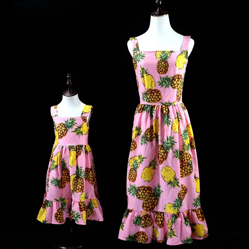 

Customize Made Women Plus Size 3XS-10XL Pineapple Print Fishtail Dress Ladies Sleeveless Trumpet/Mermaid Summer Dress