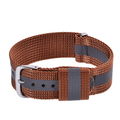 Reflective Nylon Strap Nato Strap Fabric Nylon Watchband Buckle Belt for 007 James Bond Watch Bands Colorful Rainbow - Band Color: coffee
